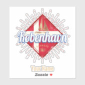 Copenhagen Capital Denmark Retro Sailing Ship Sticker (Vel)