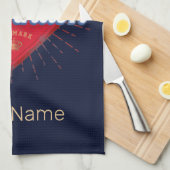 Copenhagen Capital Denmark Retro Sailing Ship Theedoek (Quarter Fold)