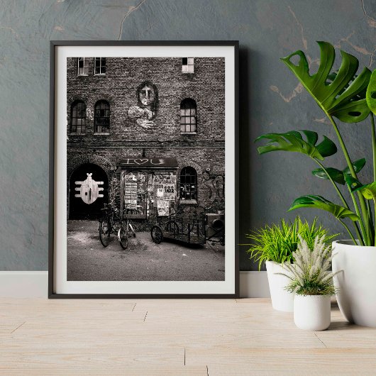 Copenhagen Christiania ENBOR, Black and White Poster