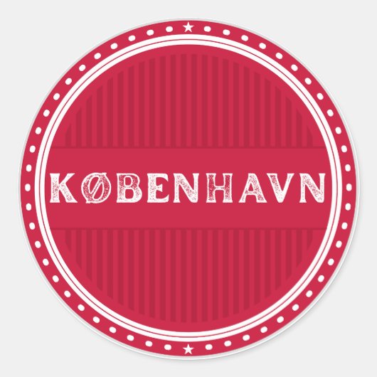 Copenhagen City Pride Emblem – Danish Identity Ronde Sticker (Voorkant)
