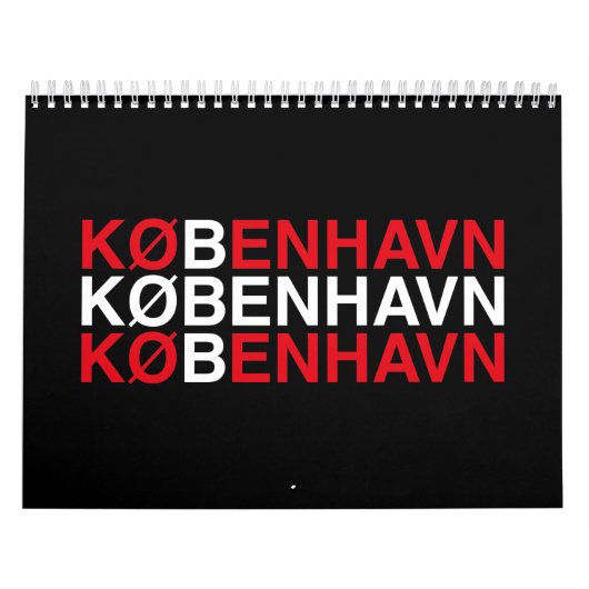 COPENHAGEN Deense vlag Kalender (Hoes)