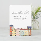 Copenhagen Denemarken Aangepaste foto save the dat Kaart (Staand voorkant)