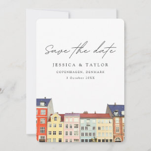 Copenhagen Denemarken Aangepaste Foto Save the Dat Kaart