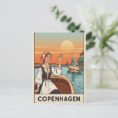 Copenhagen, Denemarken vintage reisposter, Briefkaart (Staand voorkant)