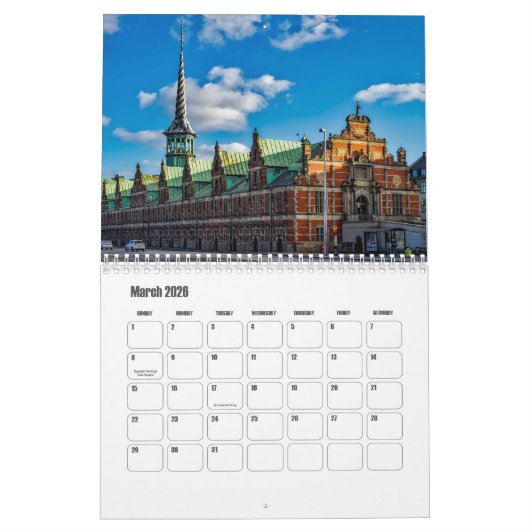 Copenhagen-Denmark Calendar Kalender (Mar 2026)