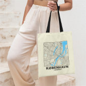 Copenhagen, Denmark, City Map Tote Bag