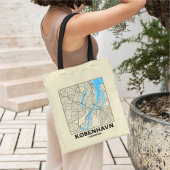 Copenhagen, Denmark, City Map Tote Bag