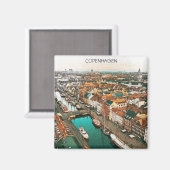Copenhagen Denmark City Uitzicht Magneet (Voorkant / Achterkant)