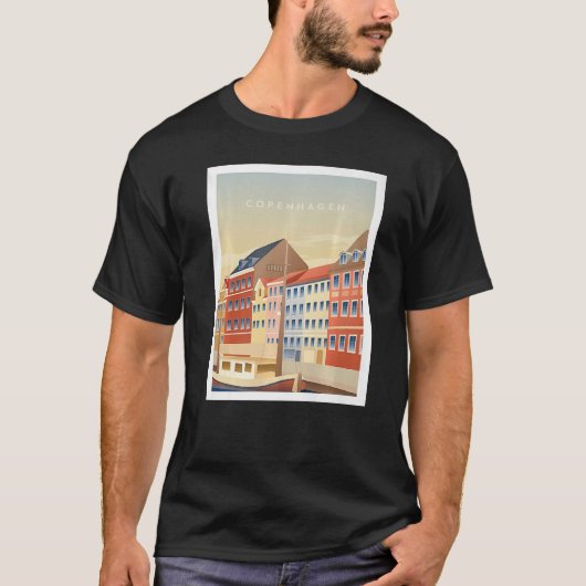 Copenhagen Denmark Nyhavn Harbour Tourism Revel so T-shirt (Voorkant)