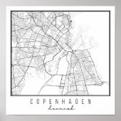 Copenhagen Denmark Street Map Poster (Voorkant)