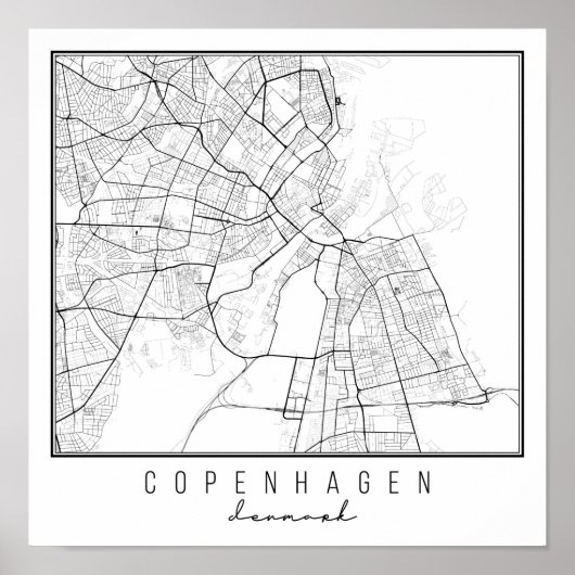 Copenhagen Denmark Street Map Poster (Voorkant)