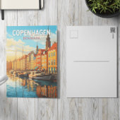 Copenhagen Denmark Travel Art Vintage Briefkaart