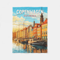 Copenhagen Denmark Travel Art Vintage