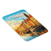 Copenhagen Denmark Travel Art Vintage Magneet (Rechterzijde)