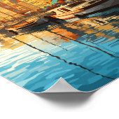 Copenhagen Denmark Travel Art Vintage Poster (Hoek)