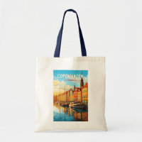 Copenhagen Denmark Travel Art Vintage