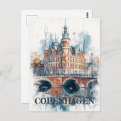 Copenhagen Denmark Travel Briefkaart (Voorkant / Achterkant)