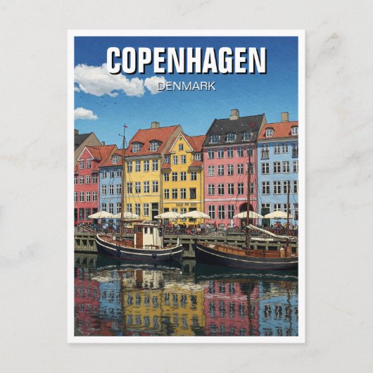 Copenhagen Denmark Travel Briefkaart (Voorkant)
