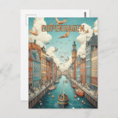 Copenhagen Denmark Travel Briefkaart (Voorkant / Achterkant)