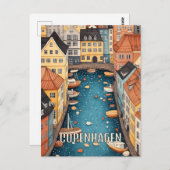 Copenhagen Denmark Travel Briefkaart (Voorkant / Achterkant)