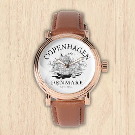 Copenhagen Denmark vintage Landscape Horloge