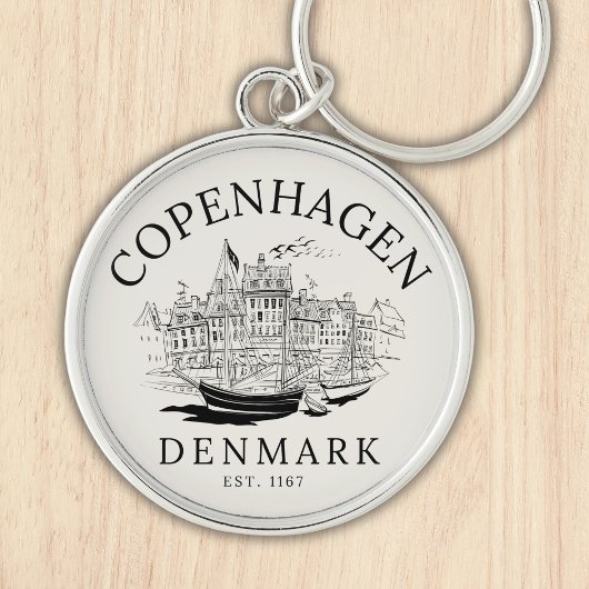 Copenhagen Denmark vintage Landscape Sleutelhanger