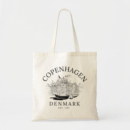 Copenhagen Denmark vintage Landscape Tote Bag (Voorkant)