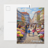 Copenhagen Flower Market Denmark Travel Briefkaart (Voorkant / Achterkant)