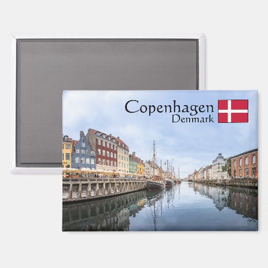 Copenhagen Nyhavn Souvenir Magneet (Voorkant / Achterkant)