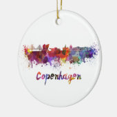 Copenhagen skyline in watercolor keramisch ornament (Links)