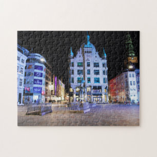 Copenhagen Stadhuisplein 's Nachts Legpuzzel