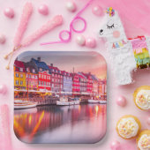 Copenhagen Sunrise Nyhavn, Denemarken Papieren Bordje (Feest)