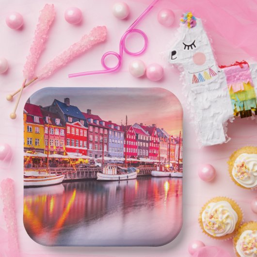 Copenhagen Sunrise Nyhavn, Denemarken Papieren Bordje (Feest)