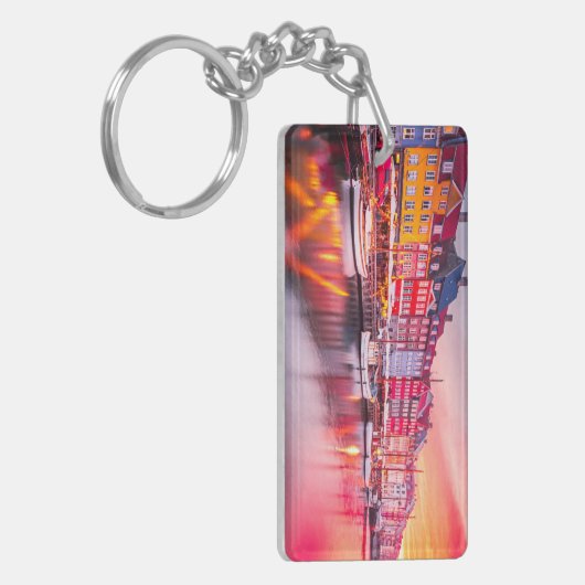 Copenhagen Sunrise Nyhavn, Denemarken Sleutelhanger (Voorkant Links)