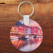 Copenhagen Sunrise Nyhavn, Denemarken Sleutelhanger (Voorkant)