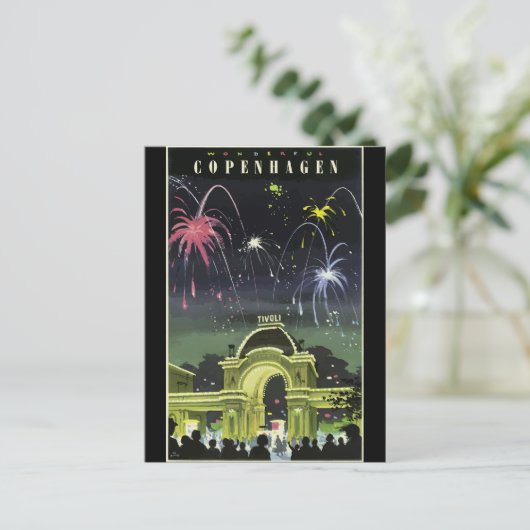 Copenhagen vintage reisposter, briefkaart (Staand voorkant)