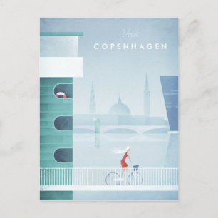 Copenhagen Vintage Travel Poster - Art Briefkaart
