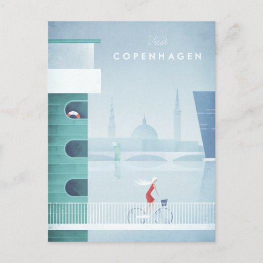 Copenhagen Vintage Travel Poster - Art Briefkaart (Voorkant)