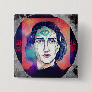 Copernicus a Fire Elf High Weirdness Vierkante Button 5,1 Cm