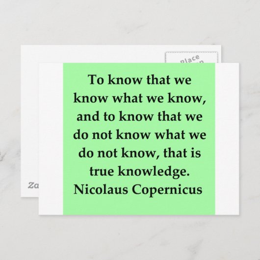 copernicuscitaat briefkaart (Voorkant / Achterkant)