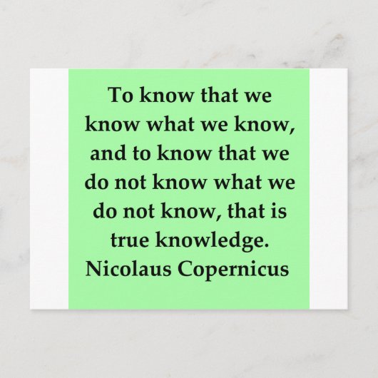 copernicuscitaat briefkaart (Voorkant)