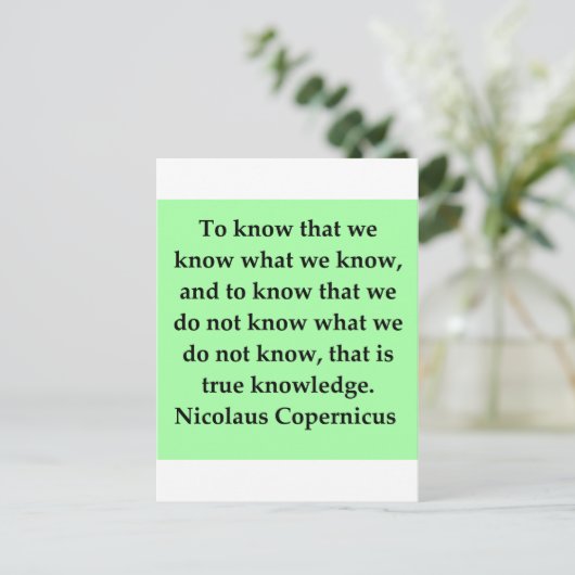 copernicuscitaat briefkaart (Staand voorkant)