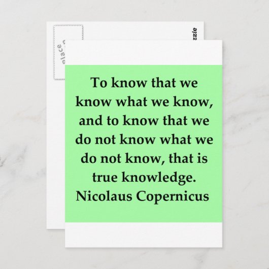 copernicuscitaat briefkaart (Voorkant / Achterkant)