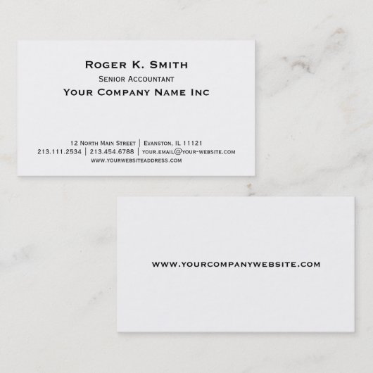 Coperplate Klassieke eenvoud is elegant Visitekaartje (Voorkant / Achterkant)