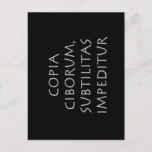 Copia ciborum subtilitas impeditur briefkaart (Voorkant)