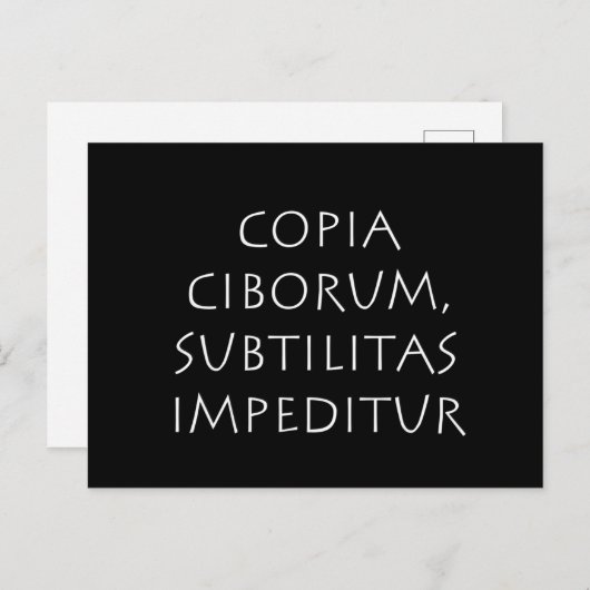 Copia ciborum subtilitas impeditur briefkaart (Voorkant / Achterkant)
