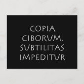 Copia ciborum subtilitas impeditur briefkaart (Voorkant)