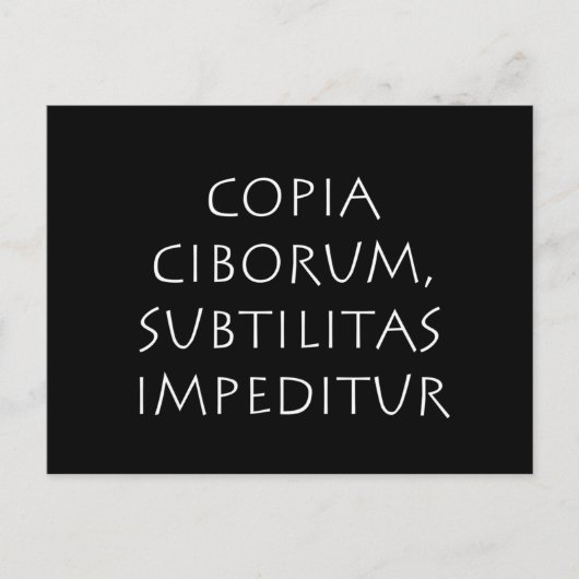 Copia ciborum subtilitas impeditur briefkaart (Voorkant)