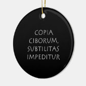 Copia ciborum subtilitas impeditur keramisch ornament (Links)
