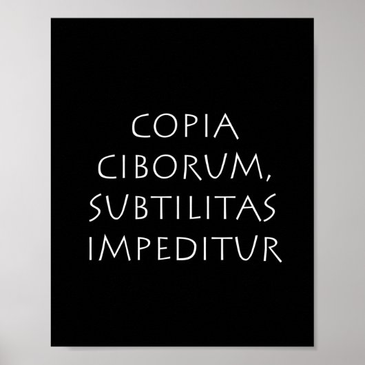 Copia ciborum subtilitas impeditur poster (Voorkant)